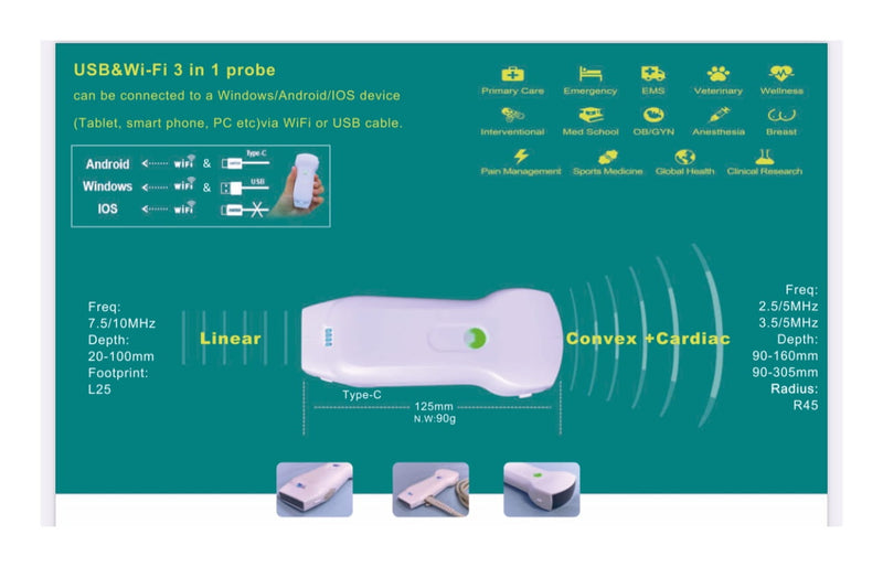 Ultrasonograf MyUSG WiFi / USB C10-RL USG