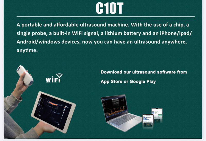 Ultrasonograf WiFi C10T MyUSG 3 in 1 Color Doppler Przenośne USG